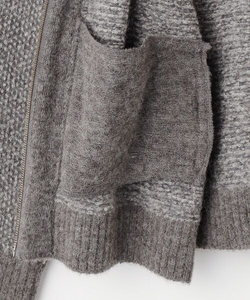 PAPAS / パパス ブルゾン | ブークレ ジャガード編ミ5G ニットブルゾン | 詳細4