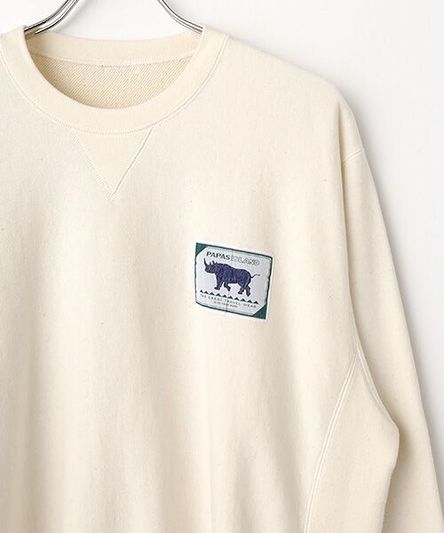 PAPAS / パパス スウェット | Re PAPAS PROJECT 反毛裏毛 クルーネックトレーナー | 詳細2