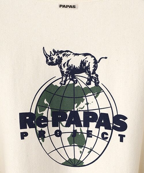 PAPAS / パパス スウェット | Re PAPAS PROJECT 反毛裏毛 クルーネックトレーナー | 詳細7
