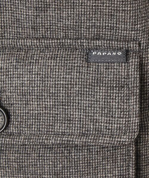 PAPAS / パパス ダウンジャケット・ベスト | ウール/ナイロンピンチェック圧縮起毛 ダウンジャケット | 詳細1