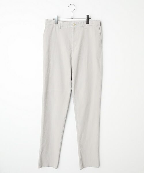 PAPAS/パパス コットンドビーストレッチ両面起毛 ノータックパンツ グレイッシュアイボリー LL