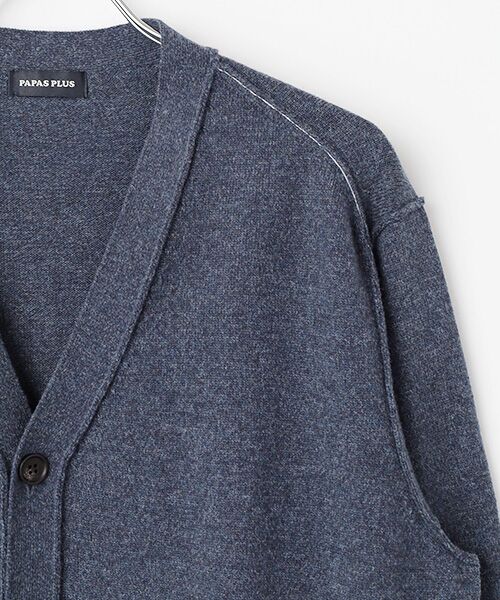 PAPAS / パパス カーディガン・ボレロ | ウール/コットン12G Vネックカーディガン | 詳細2