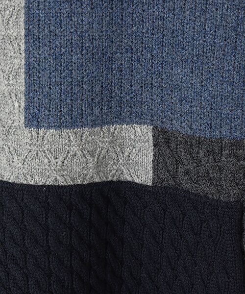 PAPAS / パパス パーカー | 4種4色ケーブル パッチワーク風 7G ニットパーカー | 詳細5