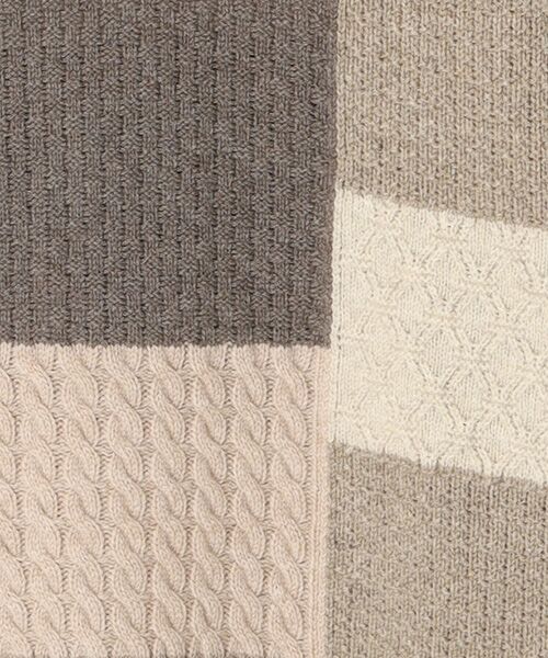 PAPAS / パパス ニット・セーター | 4種4色ケーブル パッチワーク風 7G クルーネックセーター | 詳細1