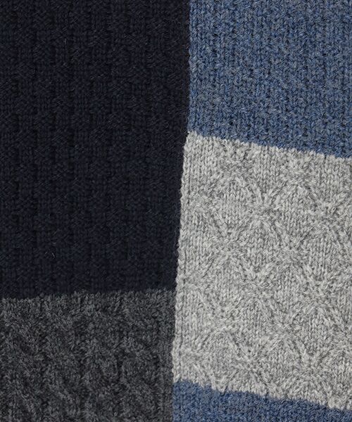 PAPAS / パパス ニット・セーター | 4種4色ケーブル パッチワーク風 7G クルーネックセーター | 詳細5