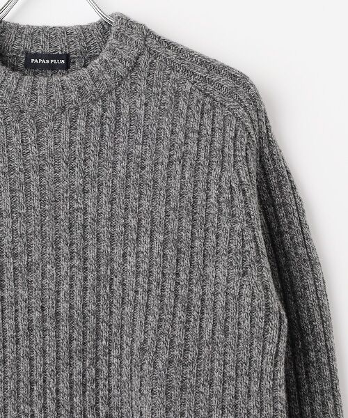 PAPAS / パパス ニット・セーター | ウール三ツ杢5G リブセーター | 詳細2