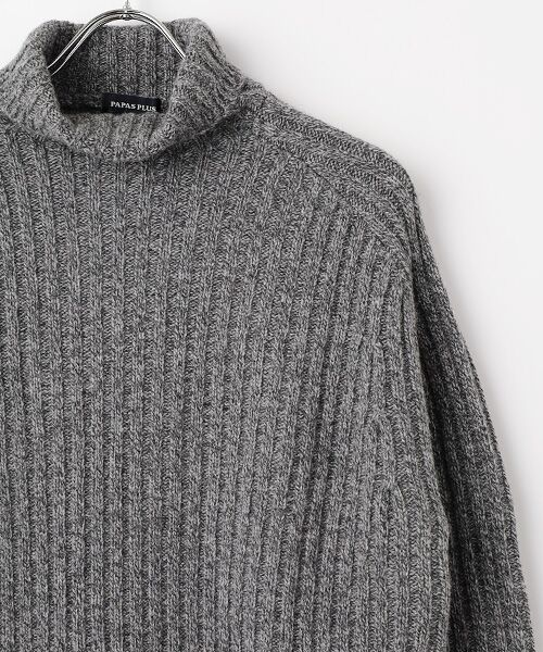 PAPAS / パパス ニット・セーター | ウール三ツ杢5G タートルネックセーター | 詳細4
