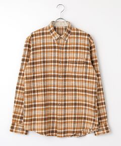 PAPAS / パパス シャツ・ブラウス | ムラ糸コットンチェック起毛 ボタンダウンシャツ