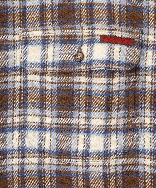 PAPAS / パパス シャツ・ブラウス | ムラ糸コットンチェック起毛 ボタンダウンシャツ | 詳細1