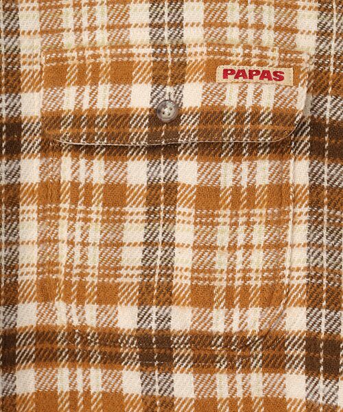 PAPAS / パパス シャツ・ブラウス | ムラ糸コットンチェック起毛 ボタンダウンシャツ | 詳細2