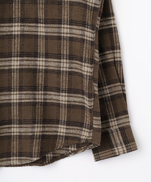 PAPAS / パパス シャツ・ブラウス | ムラ糸コットンチェック起毛 ボタンダウンシャツ | 詳細5