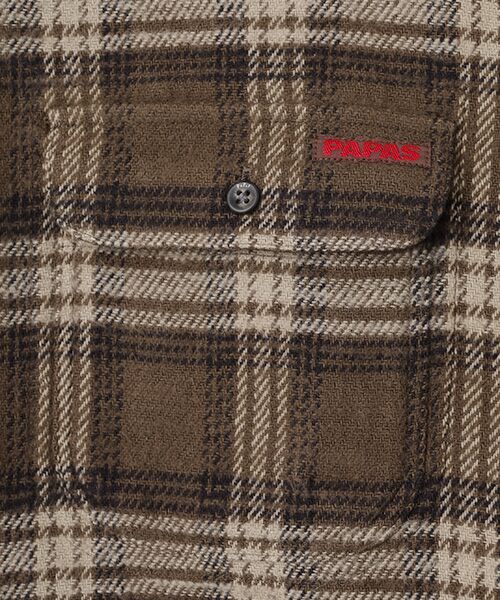 PAPAS / パパス シャツ・ブラウス | ムラ糸コットンチェック起毛 ボタンダウンシャツ | 詳細6