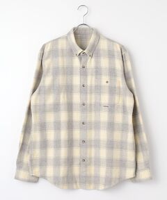PAPAS / パパス シャツ・ブラウス | ラフィヘリンボンチェック起毛 ボタンダウンシャツ