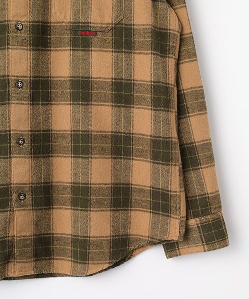 PAPAS / パパス シャツ・ブラウス | ラフィヘリンボンチェック起毛 ボタンダウンシャツ | 詳細4