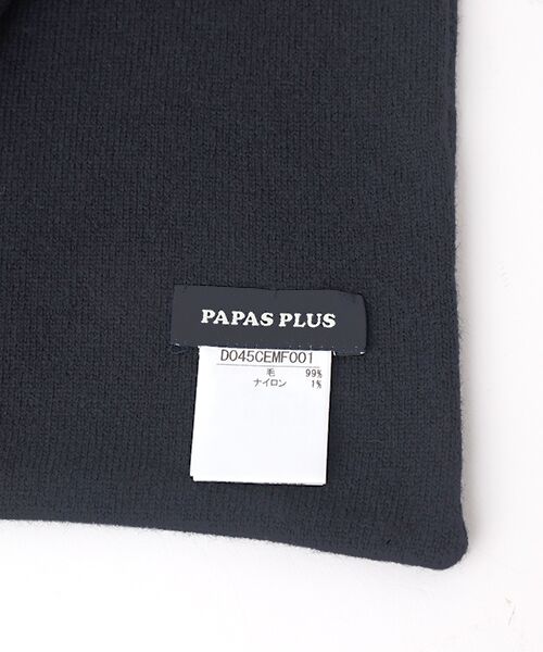 PAPAS / パパス マフラー・ショール・スヌード・ストール | ウールニットインターシャ7G ネコ柄 マフラー | 詳細3