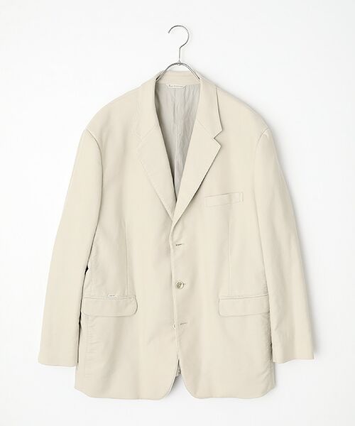 PAPAS / パパス テーラードジャケット | コットンストレッチリクラインドクロス ジャケット（オイスターベージュ）