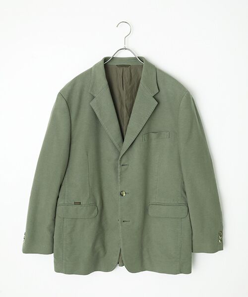 PAPAS / パパス テーラードジャケット | コットンストレッチリクラインドクロス ジャケット（スモークグリーン）