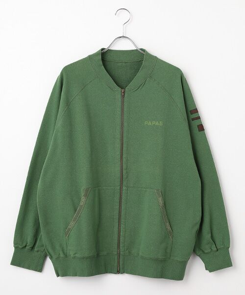 PAPAS / パパス ブルゾン | ストレッチ裏毛 ブルゾン（グリーン）