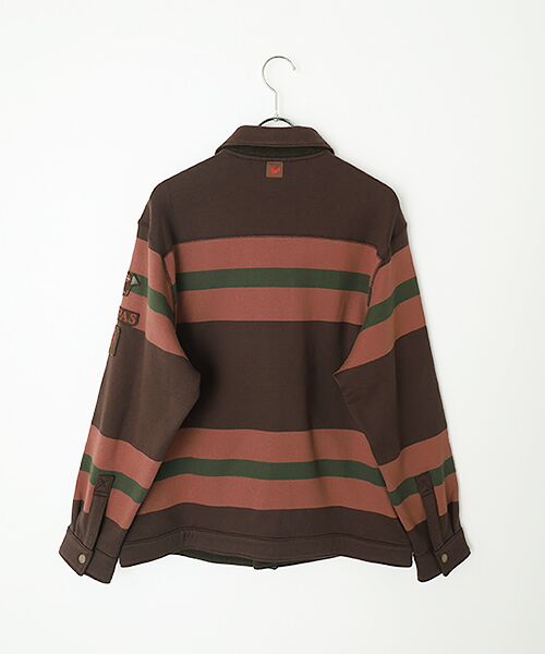 PAPAS / パパス ブルゾン | ウール/コットンボーダー カットソーブルゾン | 詳細1