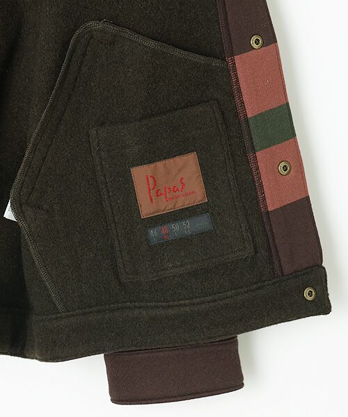 PAPAS / パパス ブルゾン | ウール/コットンボーダー カットソーブルゾン | 詳細4