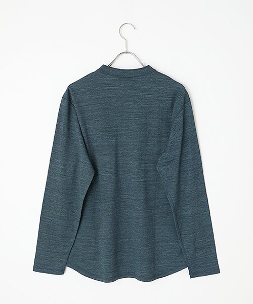 PAPAS / パパス Tシャツ | インディゴ調天竺 ヘンリーネックTシャツ | 詳細2