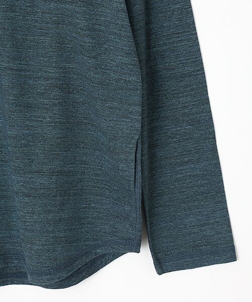 PAPAS / パパス Tシャツ | インディゴ調天竺 ヘンリーネックTシャツ | 詳細4