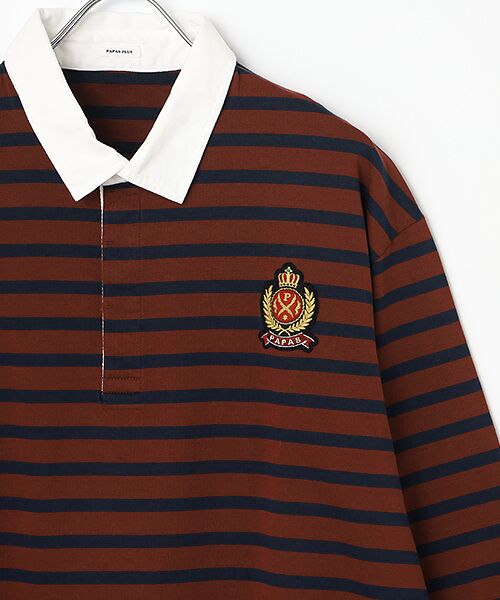 PAPAS / パパス ポロシャツ | バスク天竺ボーダー ラガーシャツ | 詳細2