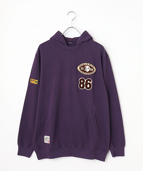 PAPAS / パパス パーカー | セントラル裏毛 ワッペンパーカー（パープル）