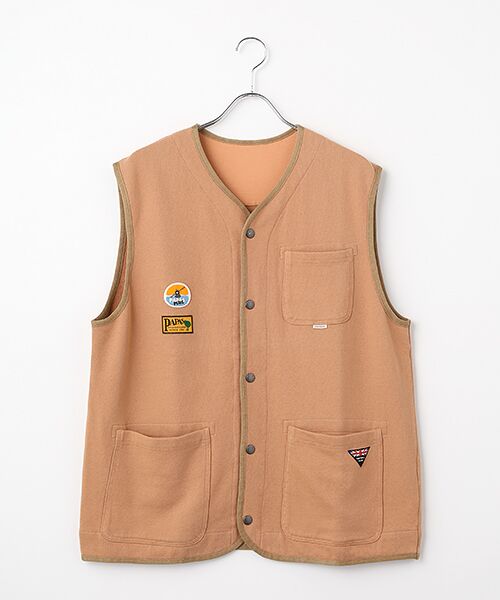 PAPAS / パパス ベスト | セントラル裏毛 スウェットベスト（スモークピンク）