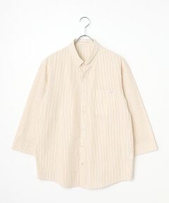 PAPAS / パパス シャツ・ブラウス | 超長綿高密度 ストライプシャツ[七分袖]