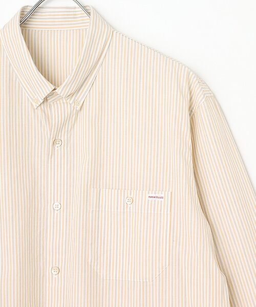 PAPAS / パパス シャツ・ブラウス | 超長綿高密度 ストライプシャツ[七分袖] | 詳細2