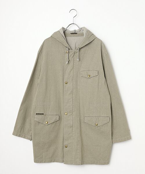 PAPAS / パパス その他アウター | モンサンミッシェルデニム ハーフコート（グレイッシュカーキ）