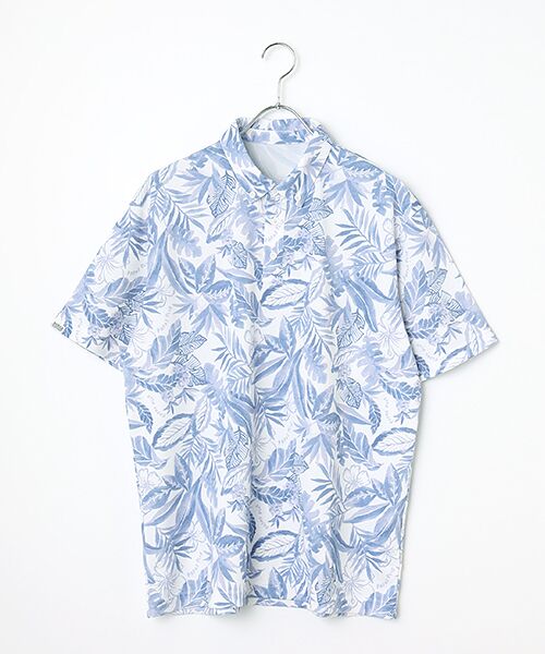 PAPAS / パパス ポロシャツ | ハワイアンリーフ柄 鹿の子ポロシャツ（オフベース）