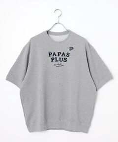 PAPAS / パパス スウェット | アスレジャー裏毛 半袖トレーナー