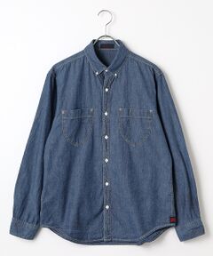 PAPAS / パパス シャツ・ブラウス | コットンインディゴダンガリー ボタンダウンシャツ