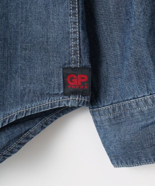 PAPAS / パパス シャツ・ブラウス | コットンインディゴダンガリー ボタンダウンシャツ | 詳細5