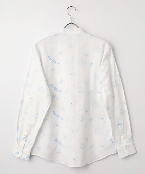 PAPAS / パパス シャツ・ブラウス | ダンガリー刺繍 マリン柄 スタンドカラーシャツ | 詳細1