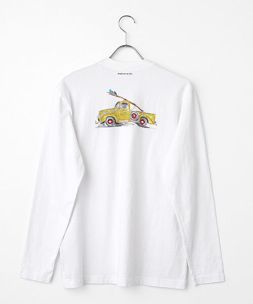 PAPAS / パパス Tシャツ | コットン天竺 長袖プリントTシャツ<MADE IN USA> | 詳細1