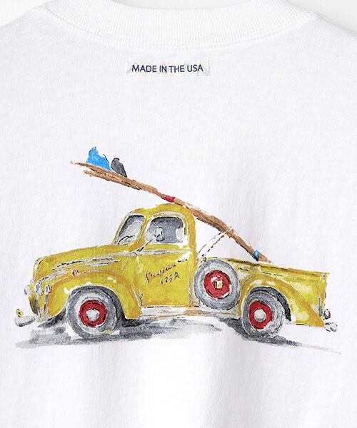 PAPAS / パパス Tシャツ | コットン天竺 長袖プリントTシャツ<MADE IN USA> | 詳細4