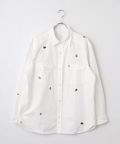 PAPAS / パパス シャツ・ブラウス | 6ozリングオールドデニム 刺繍シャツ