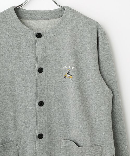 PAPAS / パパス カーディガン・ボレロ | フレンチテリーミニ裏毛 ペンギン刺繍 カットソーカーディガン | 詳細3