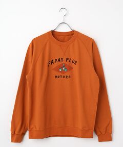 PAPAS / パパス スウェット | フレンチテリーミニ裏毛 ペンギン刺繍 クルーネックトレーナー