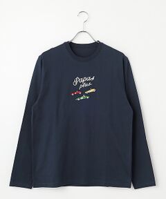 PAPAS / パパス Tシャツ | 40/2CLASSIC天竺 ペンギン刺繍 長袖Tシャツ