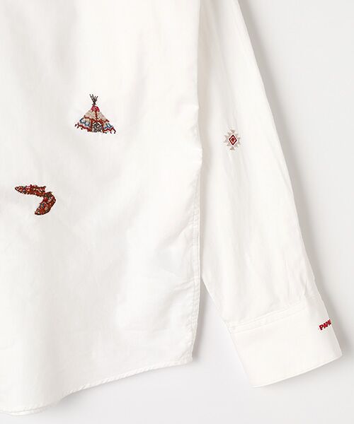 PAPAS / パパス シャツ・ブラウス | ビエラ起毛 インディアン飛び柄 刺繍シャツ | 詳細3