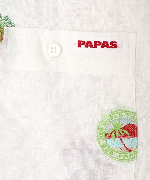 PAPAS / パパス シャツ・ブラウス | Papas40周年記念 コットン/リネン カットジャガードシャツ | 詳細4