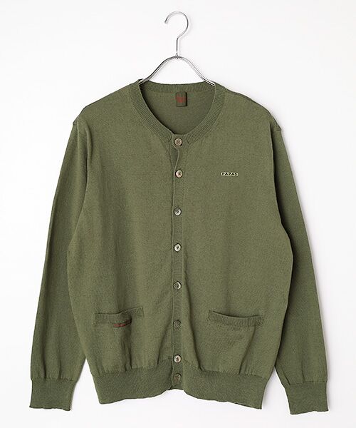 PAPAS / パパス カーディガン・ボレロ | モンサンミッシェル天竺12G ニットカーディガン（カーキ）