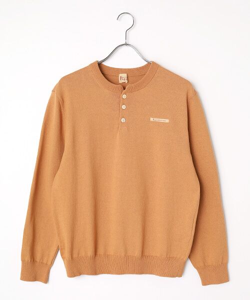 PAPAS / パパス ニット・セーター | モンサンミッシェル天竺12G ヘンリーネックセーター（オレンジ）