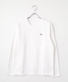 PAPAS / パパス Tシャツ | ラフィ吊り天竺 Papasロゴ クルーネック長袖Tシャツ