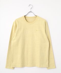 PAPAS / パパス Tシャツ | ラフィ吊り天竺 Papasロゴ クルーネック長袖Tシャツ