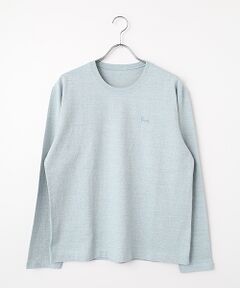 PAPAS / パパス Tシャツ | ラフィ吊り天竺 Papasロゴ クルーネック長袖Tシャツ